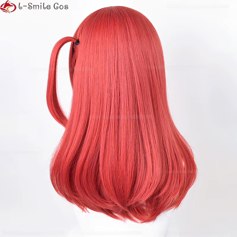 Anime Kita Ikuyo Cosplay perruque 50 cm court rouge
