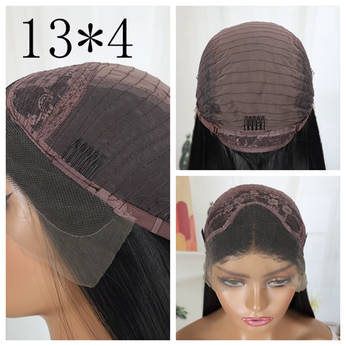 Perruque Lace Frontal synthétique bouclée crépue 13x4