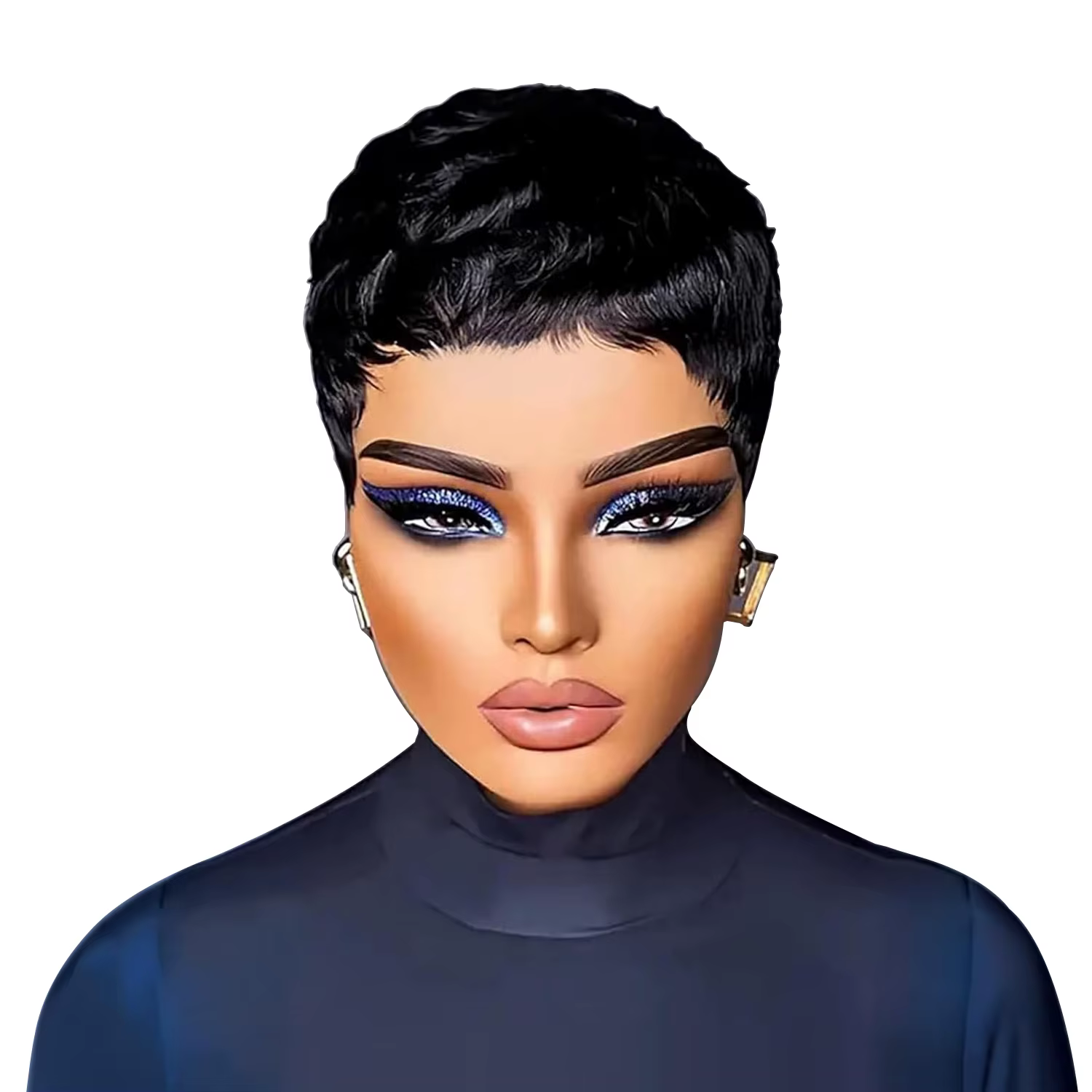 Perruque Brésilienne Naturelle Remy Coupe Pixie, Cheveux Courts, Pré-Plumés, Faite à la Machine, Bon Marché, pour Femme Africaine