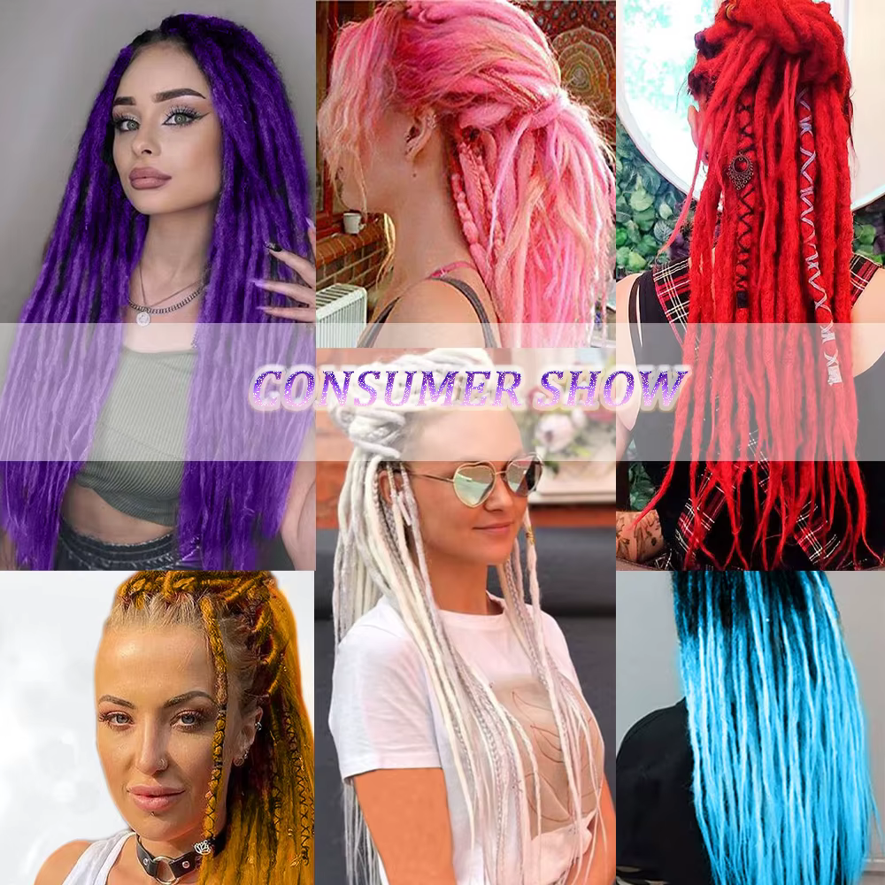 Dreadlocks synthétiques en crochet vert