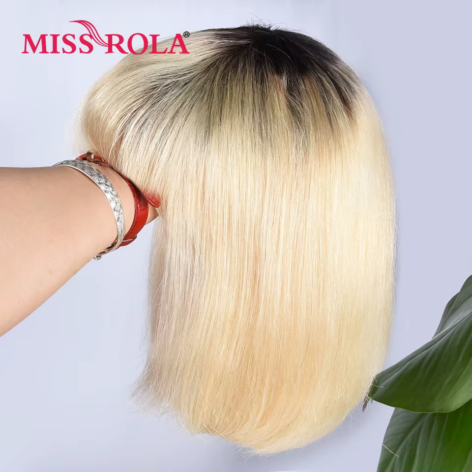 Miss Rola Blonde 613 # Perruques de cheveux humains Bob courtes entièrement fabriquées à la Machine perruque Bob droite