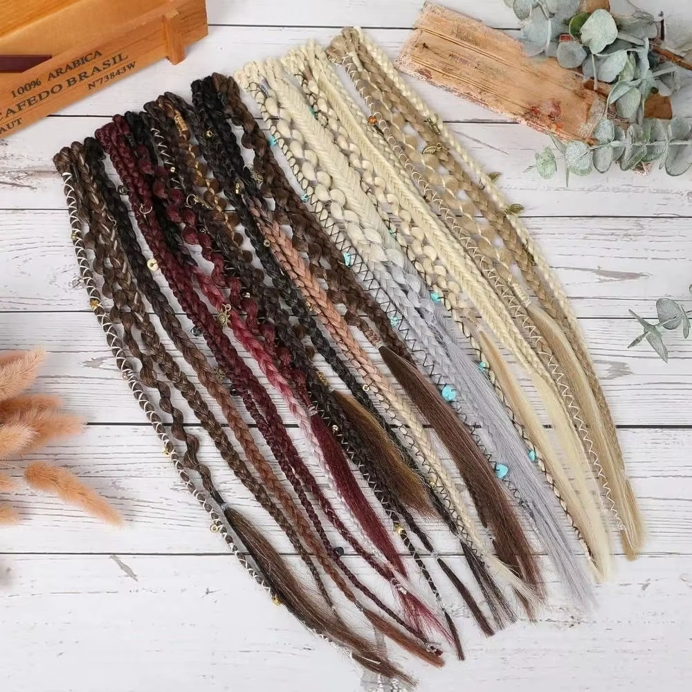 Extensions de cheveux synthétiques tressées à clipser Bohemia