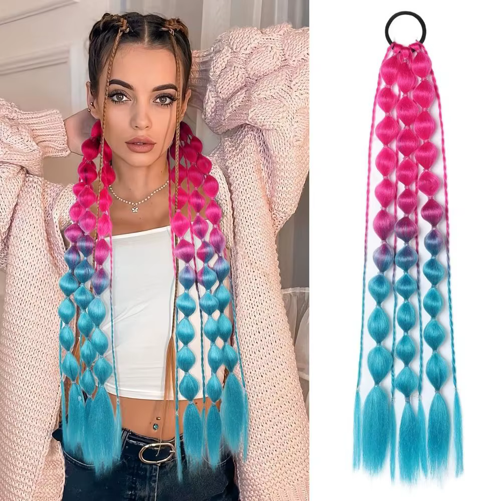 Extensions de cheveux colorés 50cm avec attache