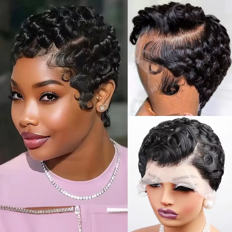 Perruque Lace Front Wig naturelle bouclée