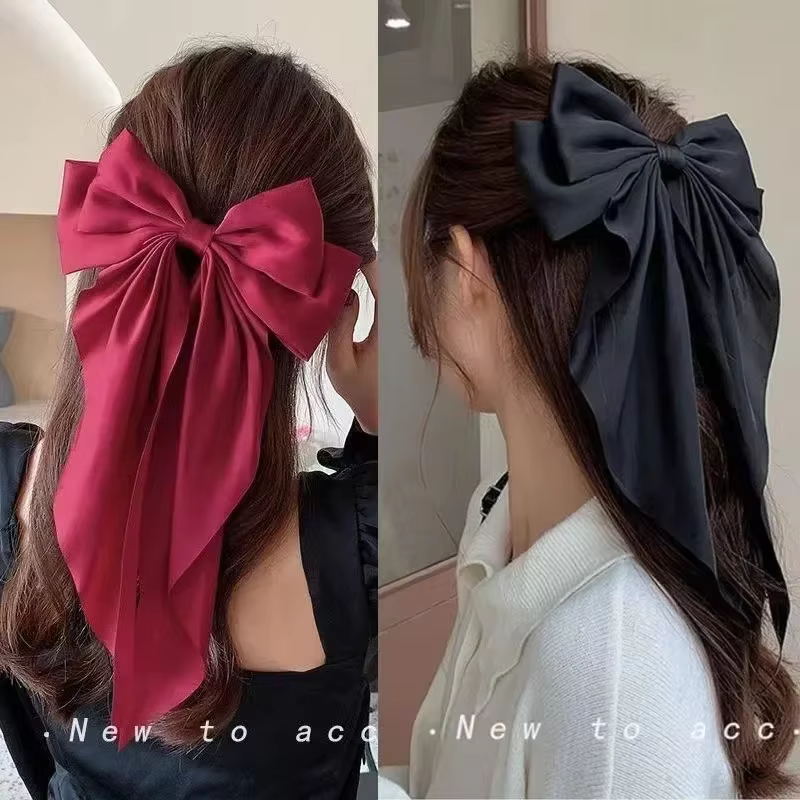 Pince à cheveux en ruban à nœud élégant pour filles