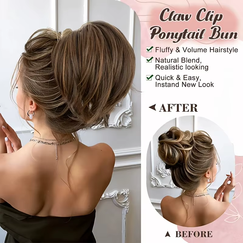 Pince à cheveux élégante en chignon désordonné pour femmes