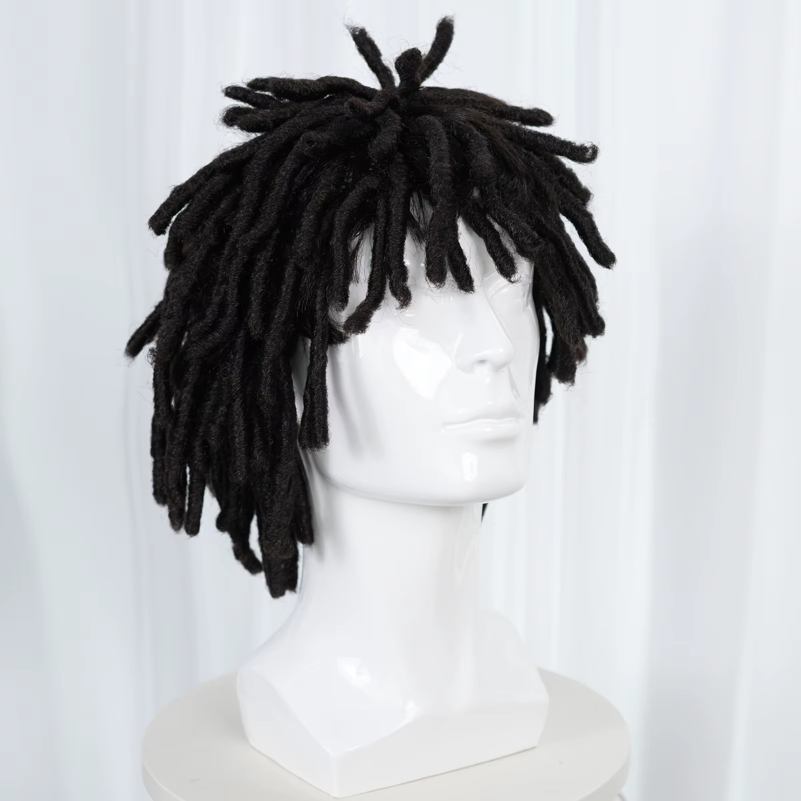 Perruque synthétique courte noire à dreadlocks pour hommes – Coiffure Locs texturée élégante et authentique pour la mode