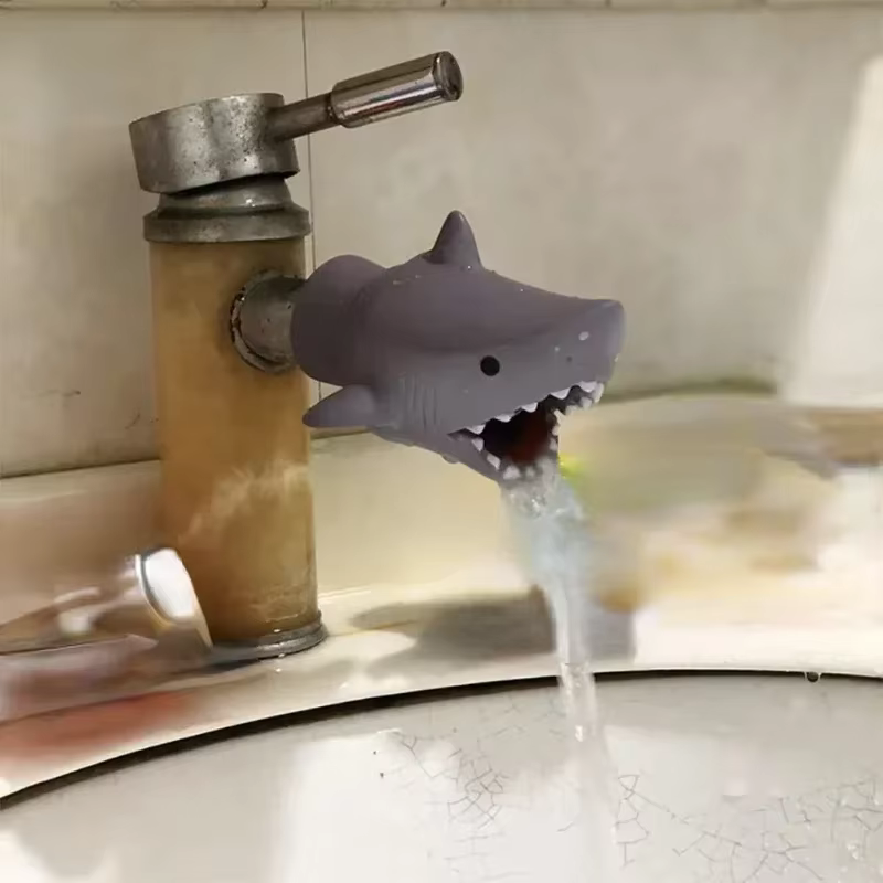 Extension de robinet Animal pour enfants, requin, canard jaune, éléphant, extension de robinet de lavabo, buse anti-éclaboussures, extension de jouet de douche