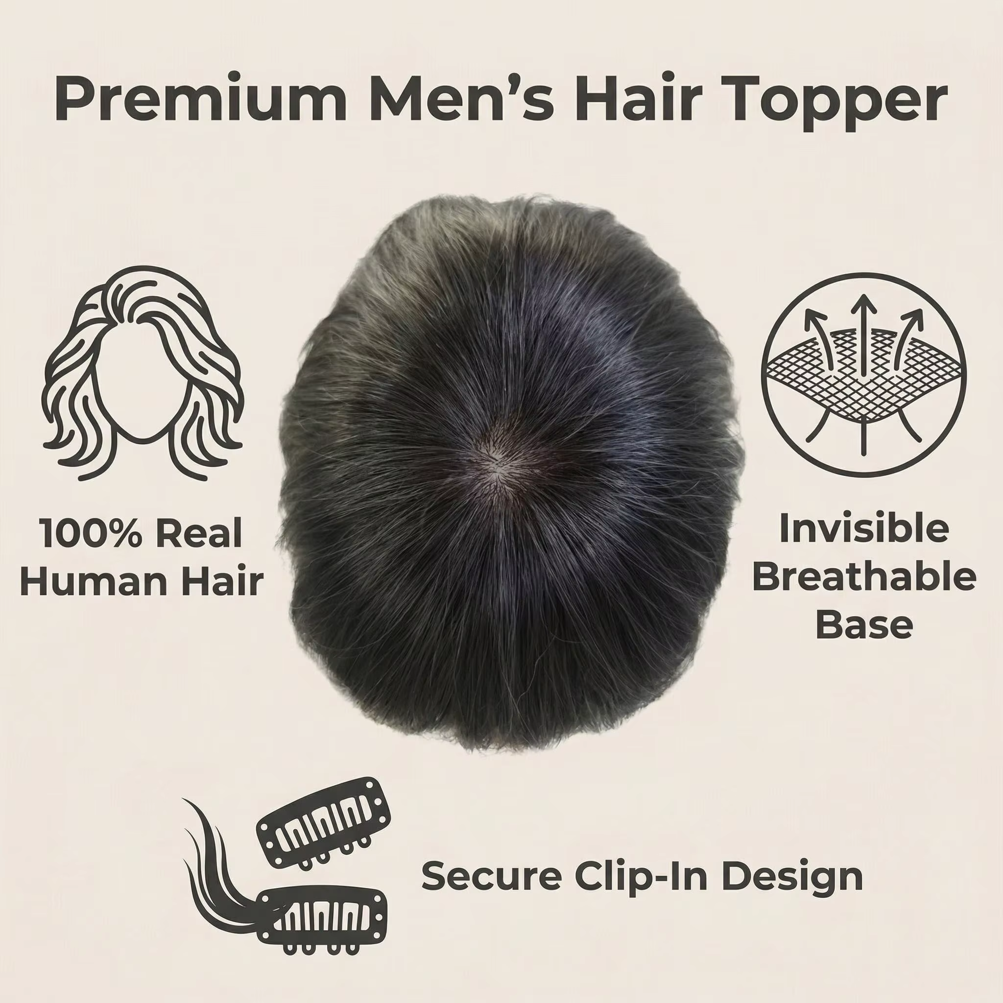 Prothèse capillaire pour homme 100% cheveux humains