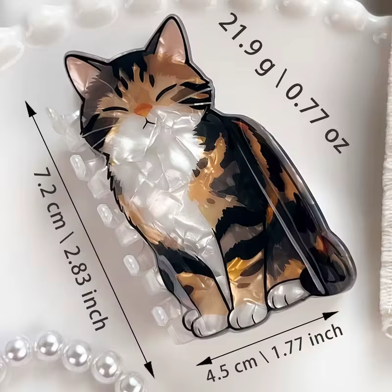 1 pince à cheveux multifonctionnelle en forme de chat