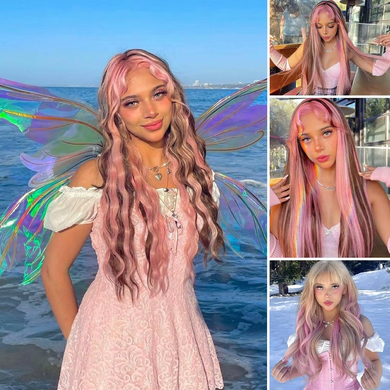 Extensions de cheveux roux à clipser