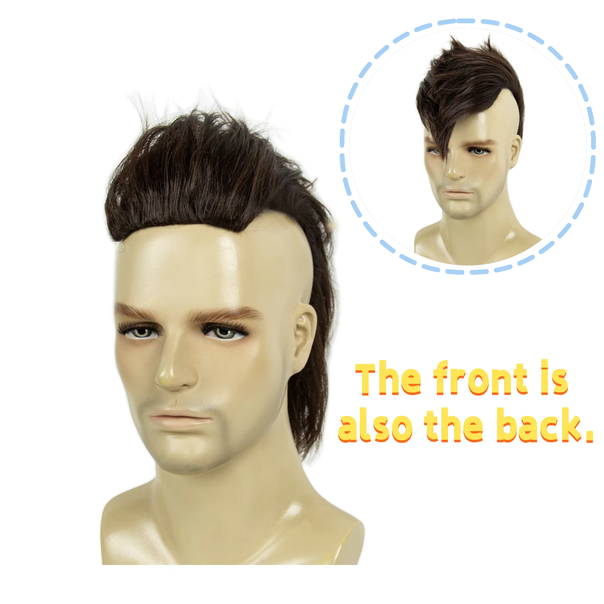Perruque Mohawk brune REEWES pour adultes