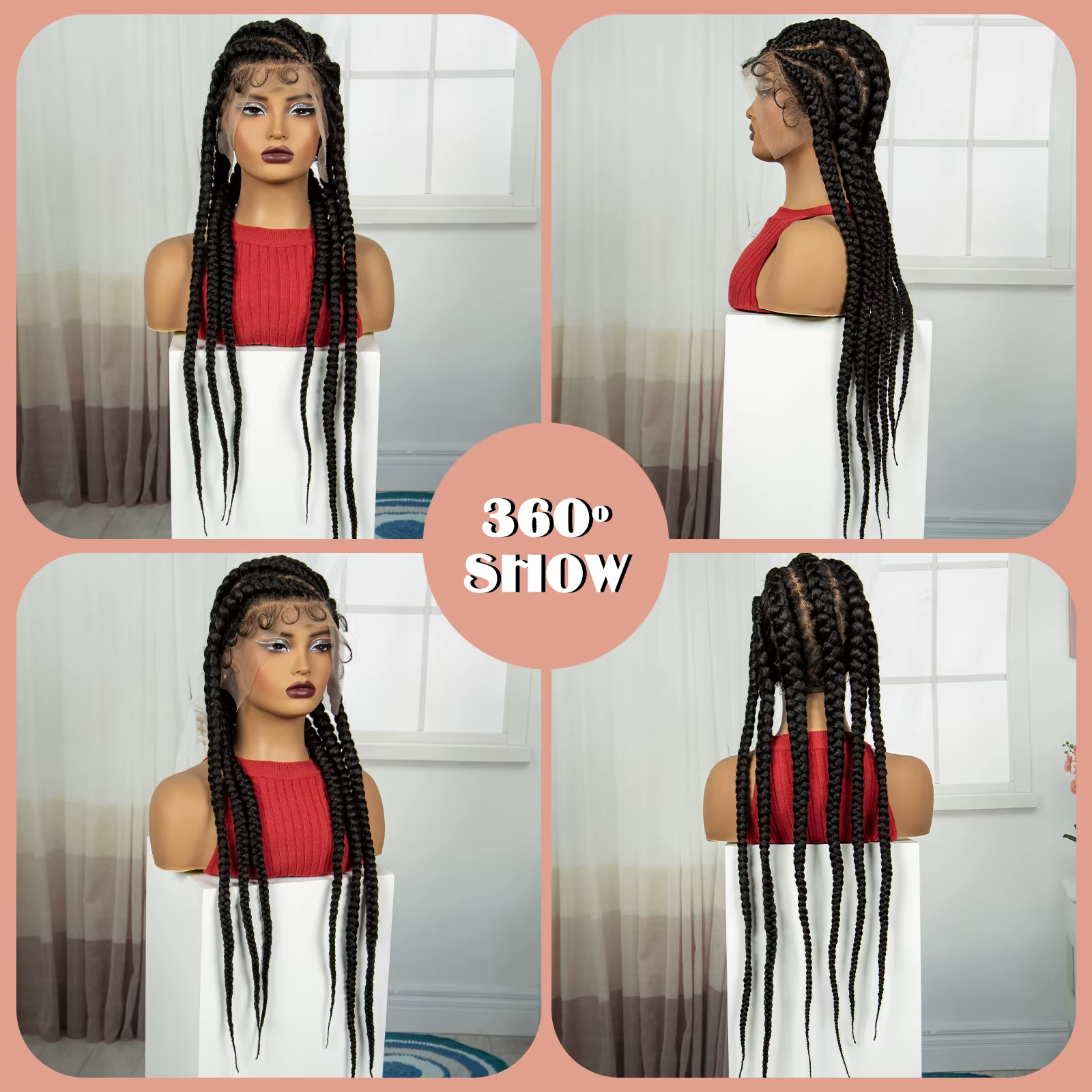 Perruques tressées synthétiques Cornrow avec cheveux de bébé