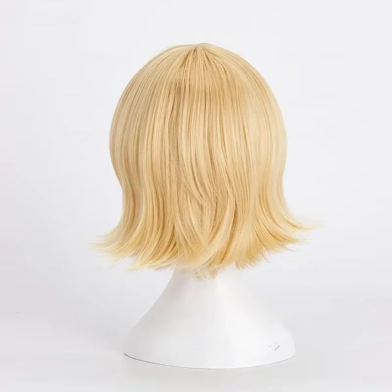 Rin Len Cosplay Rin Len perruque courte blonde résistant à la chaleur cheveux synthétiques Anime