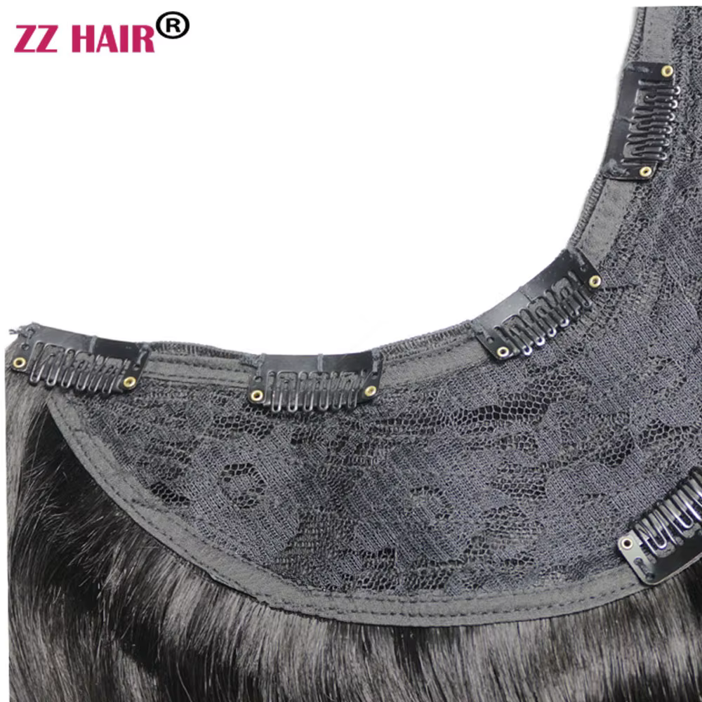 ZZHAIR 100% Extensions de cheveux humains brésiliens Remy 120g-200g 16 "-26" U pièce perruque Clip-in naturel droit