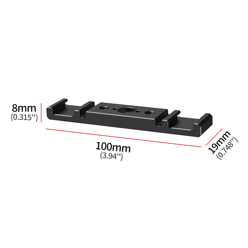 Double support de montage de chaussure froide en alliage d'aluminium, 2 barres d'extension de chaussure chaude pour appareil photo DSLR, Microphone, Flash vidéo Led, Vlogging