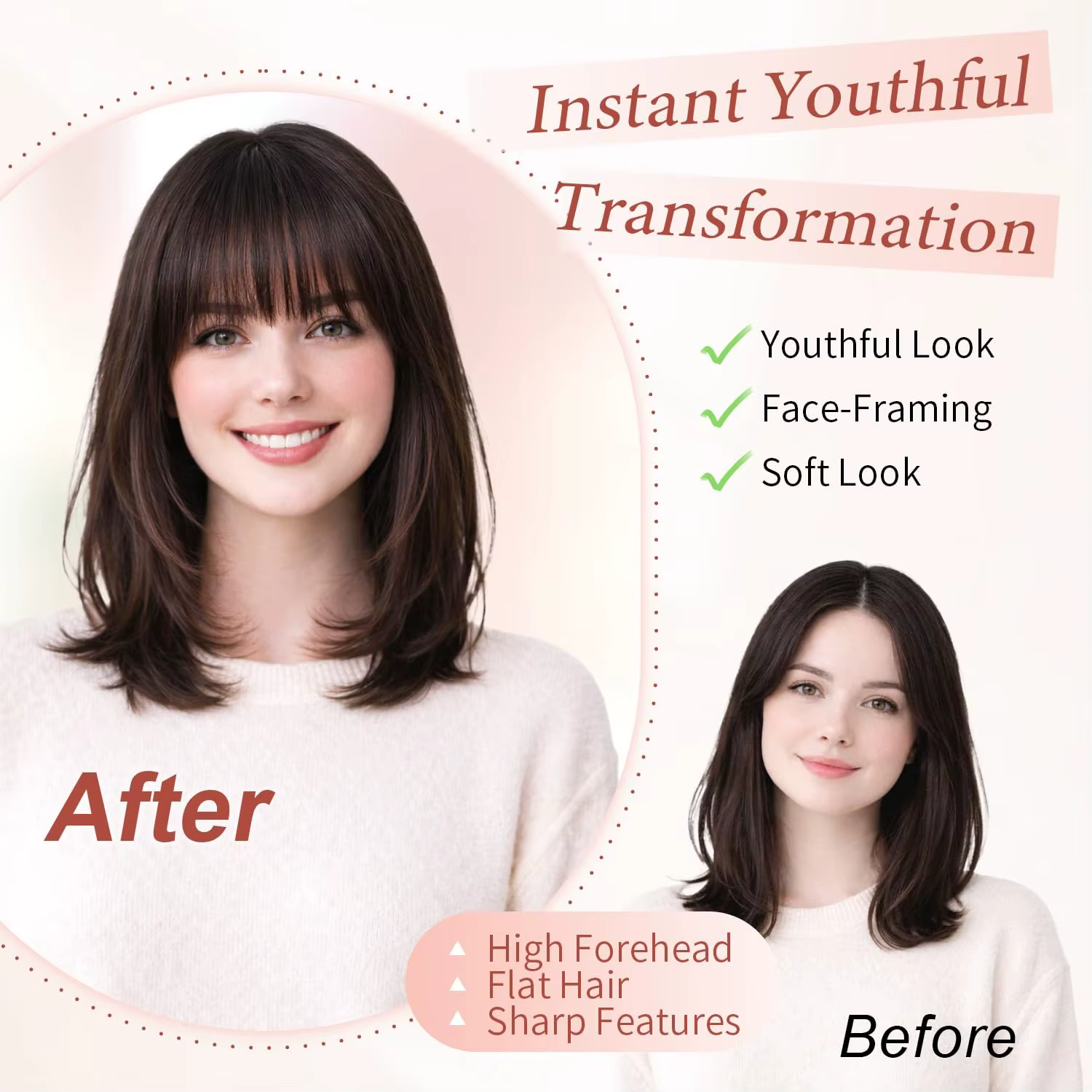 Frange française à clipser 100% cheveux humains naturels