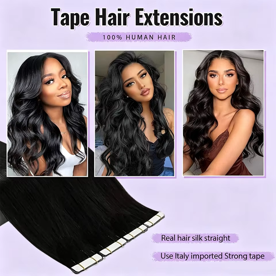 Extensions de cheveux à bandes adhésives