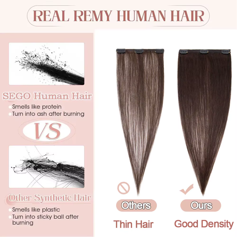 Extensions de Cheveux Naturels Lisses à réinitialisation pour Femme