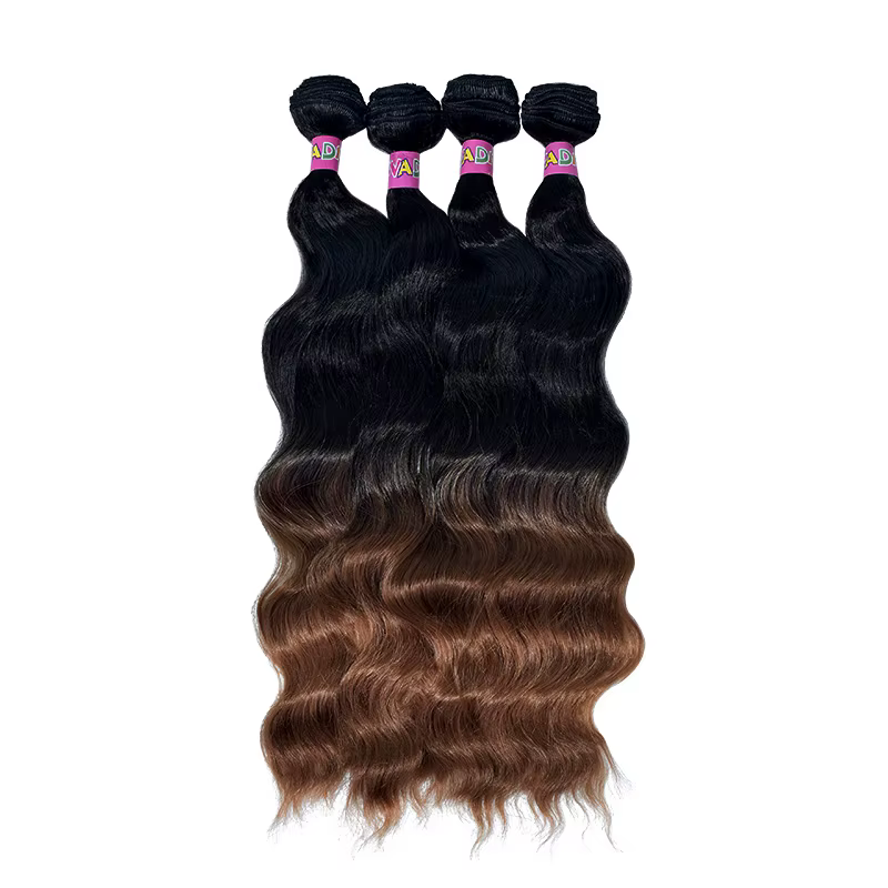 Extensions de cheveux synthétiques ondulés effet vague d'eau