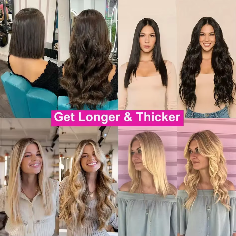 Extensions de cheveux à clipser, cheveux humains véritables, lisses, 100% cheveux humains brésiliens Remy, couleur brun chocolat, 16-26 pouces, pour femmes