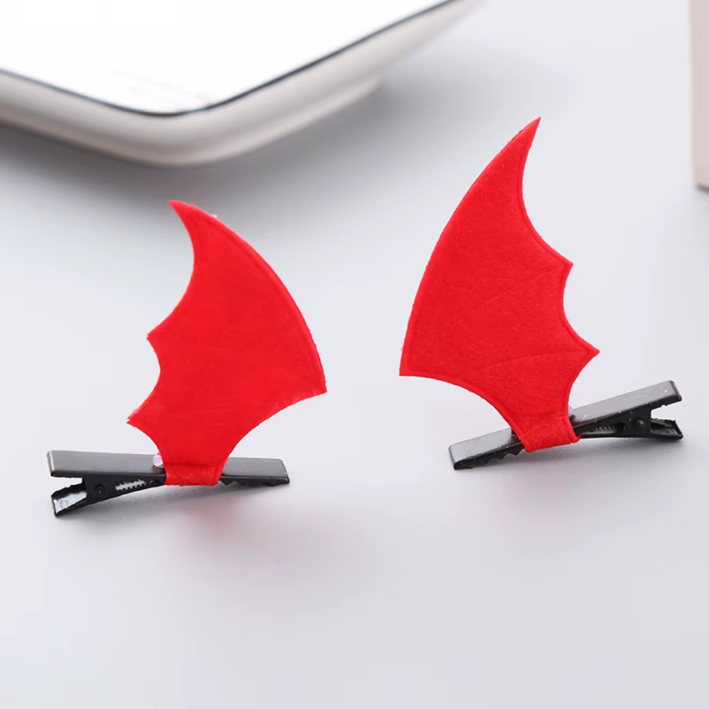 Pince à cheveux frange 3D avec ailes de chauve-souris douces