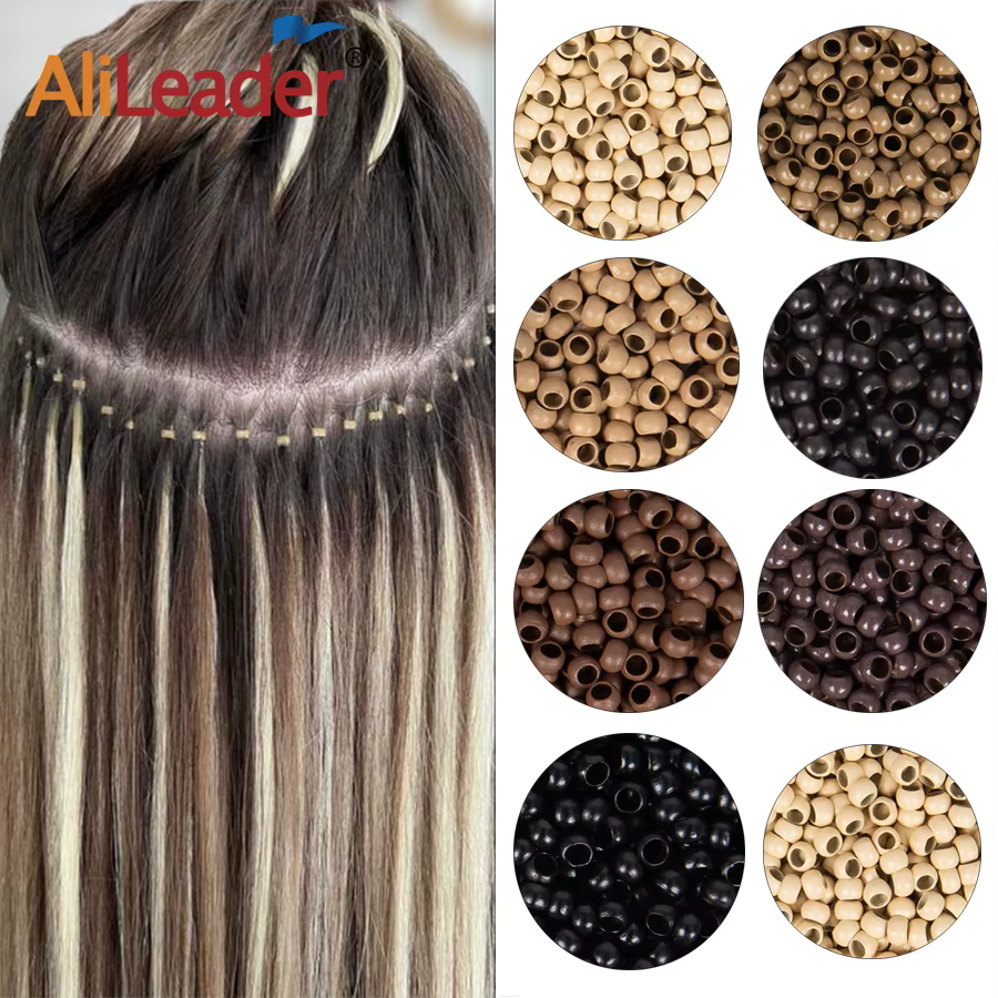 1000 pièces Extensions de cheveux anneau perles Micro maillons