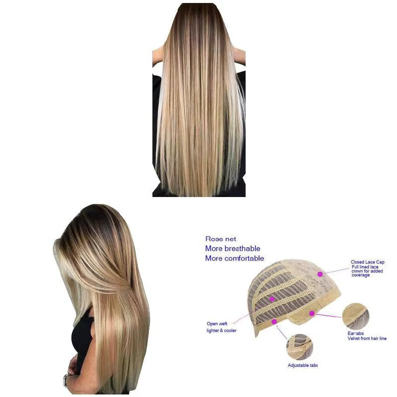 Perruque synthétique lisse et longue de 72cm pour femme