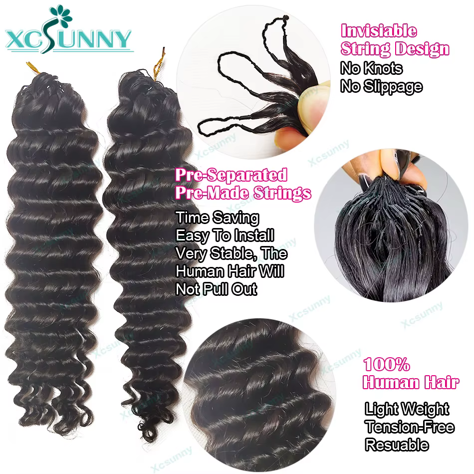 Extensions de cheveux humains bouclés au Crochet