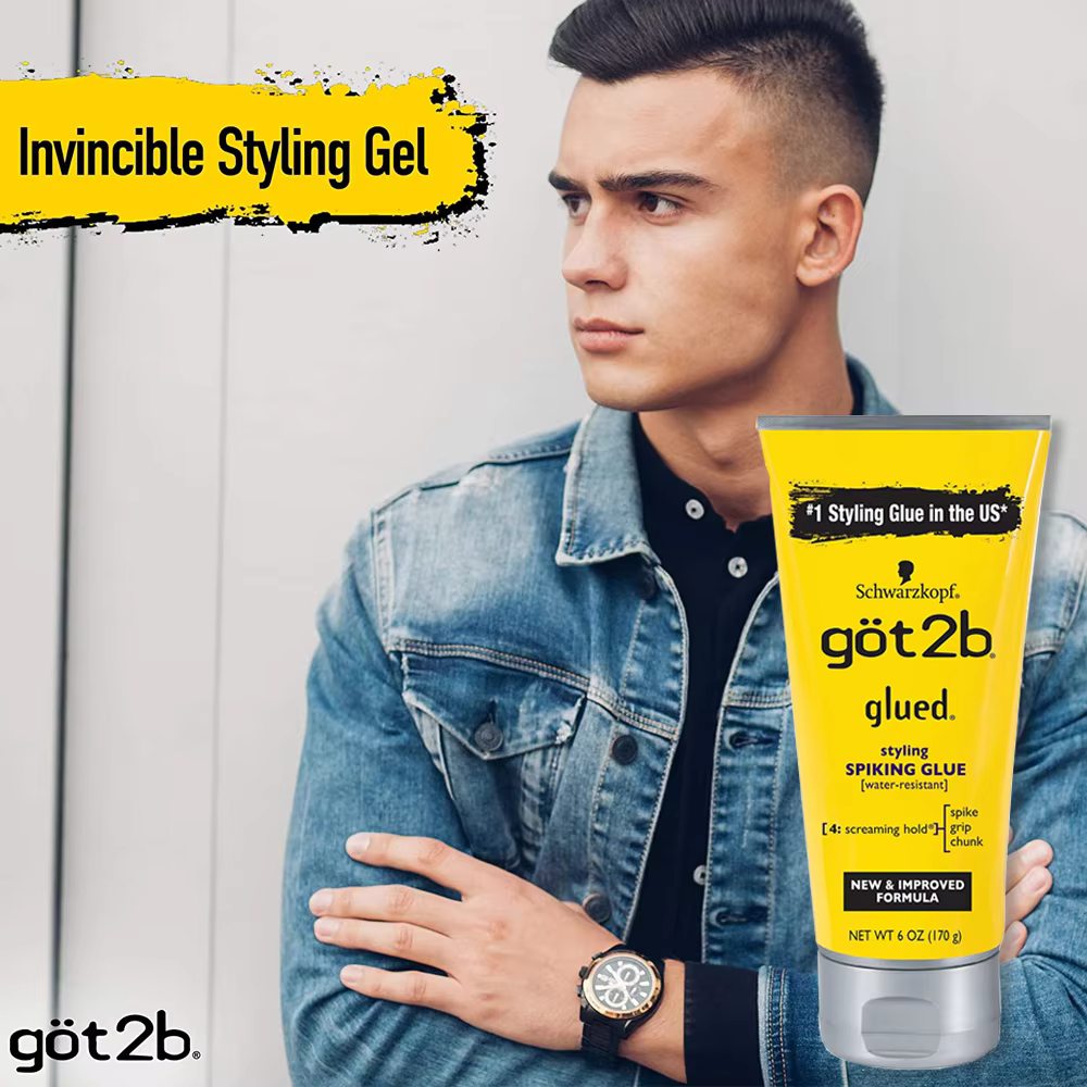 Got2b Glued Gel Coiffant Fixant Invisible Résistant à l'Eau Tenue Forte pour Adhésifs de Perruques Gel de Contrôle des