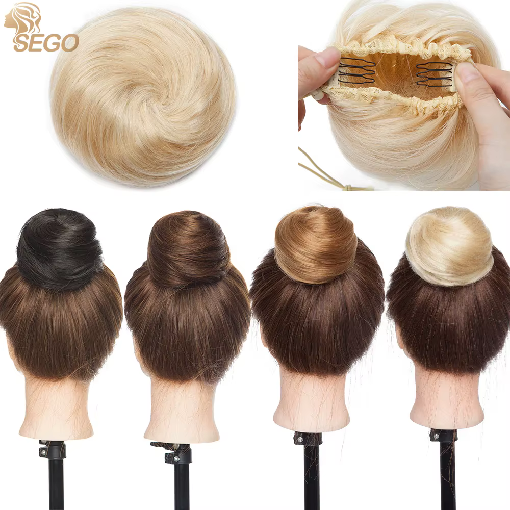 SEGO 100% Extension de Chignon de cheveux humains Donut