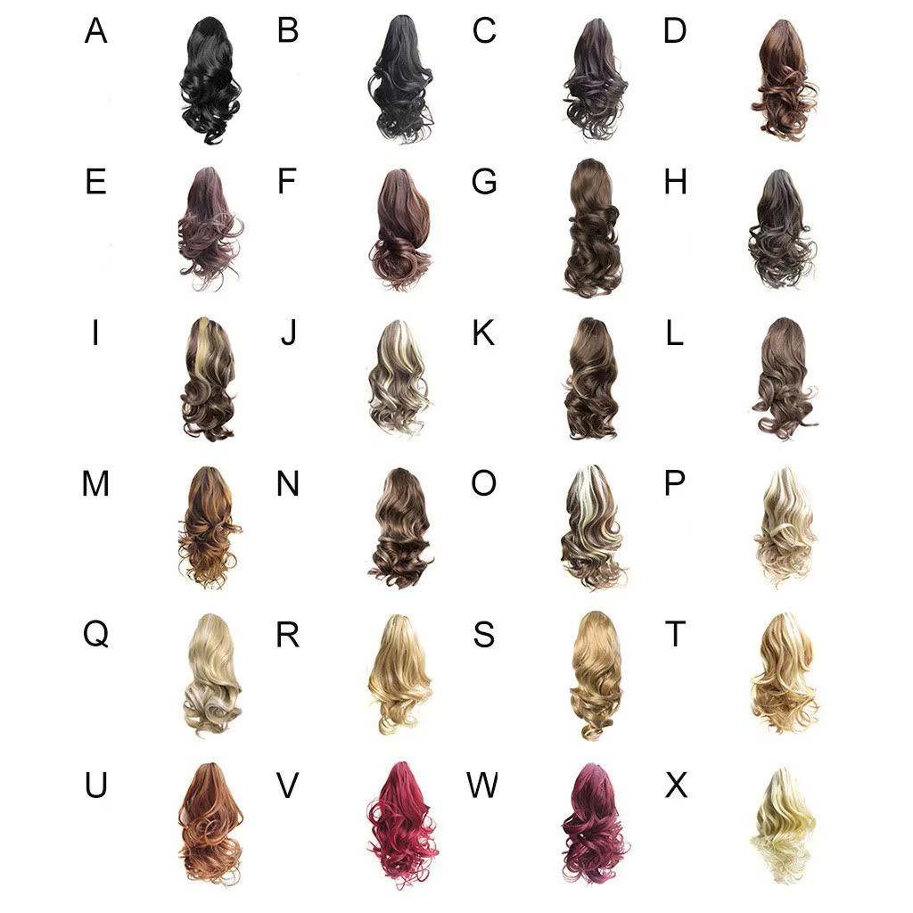 Perruque chignon longue queue de cheval pince en Fiber de soie haute température 17 pouces