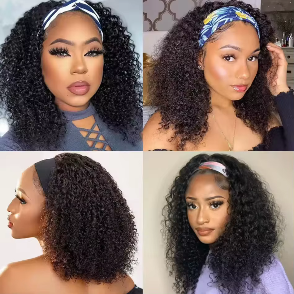Perruque bandeau en cheveux humains
