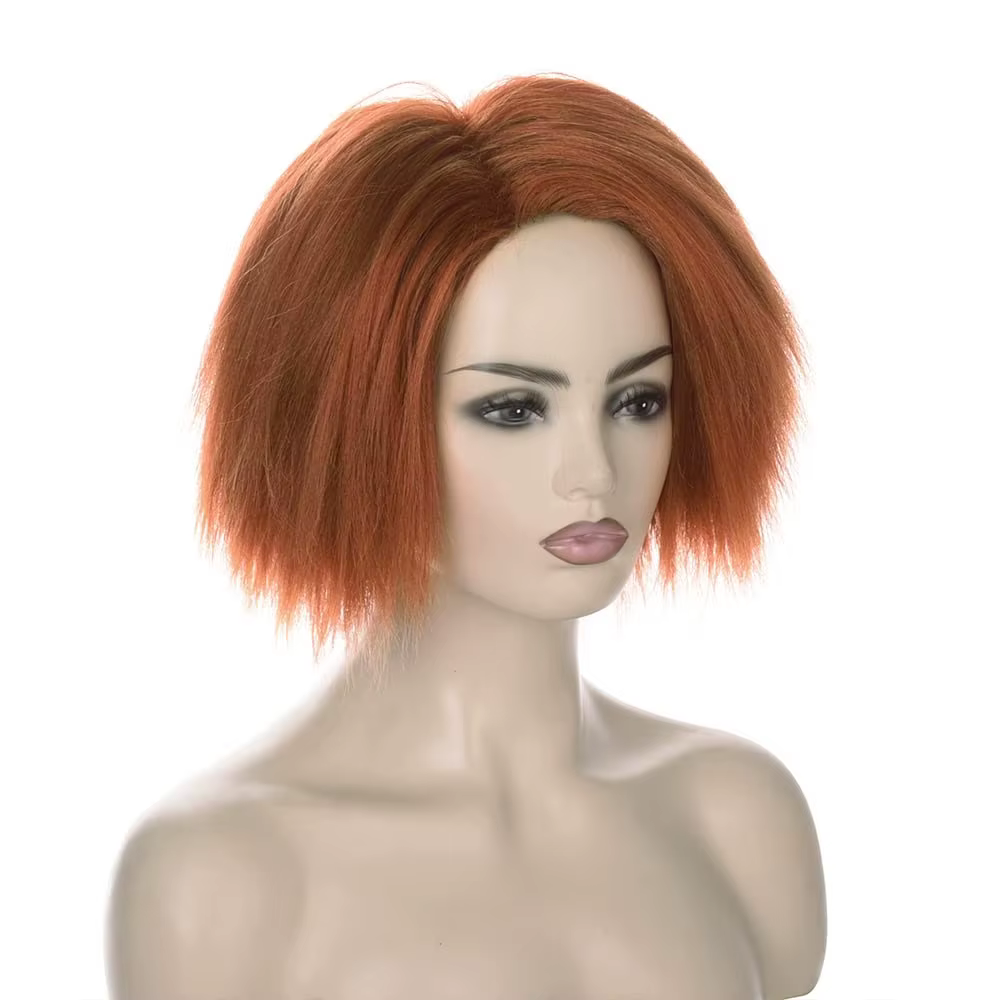 Halloween enfant jouer hommes femmes Chucky jeu de rôle cheveux cosplay Clown orange perruque courte costumes