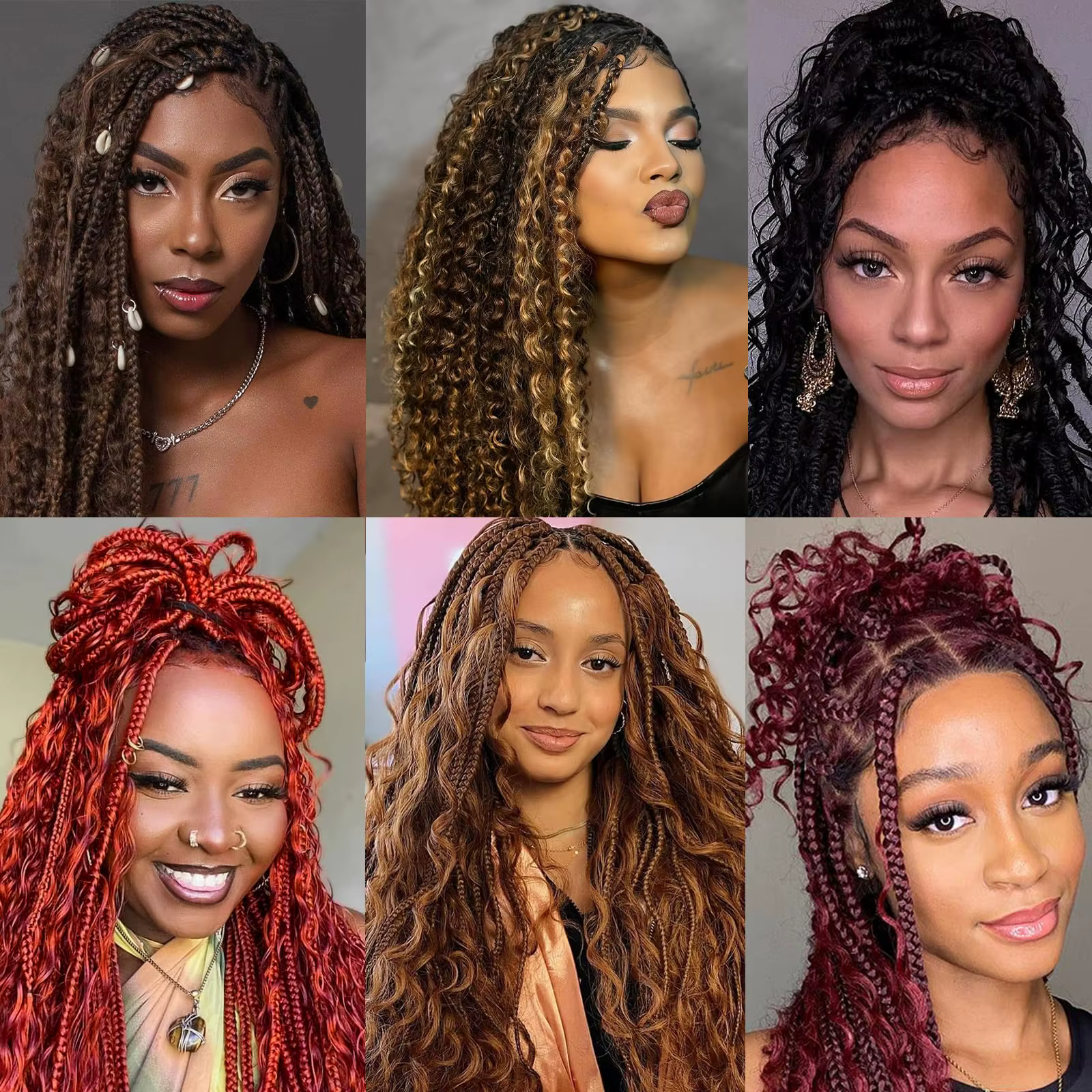 30 # Cheveux tressés humains brun Auburn vague profonde