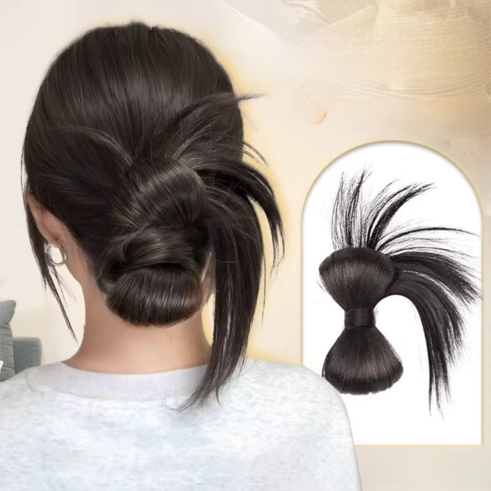 Perruque synthétique élégante avec pince à chignon