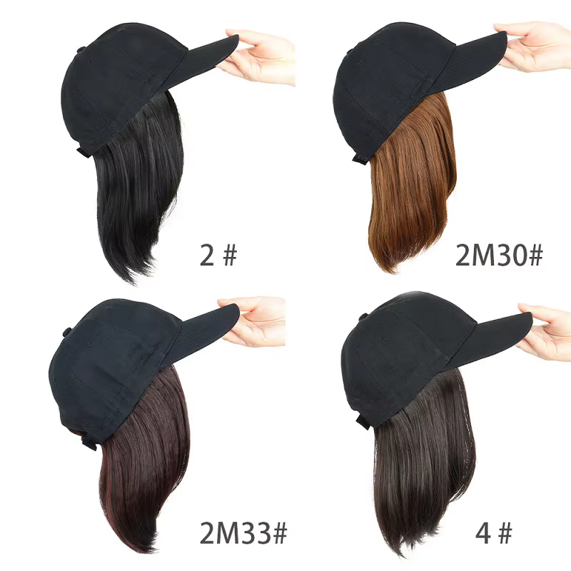 Extensions capillaires synthétiques pour casquette de Baseball