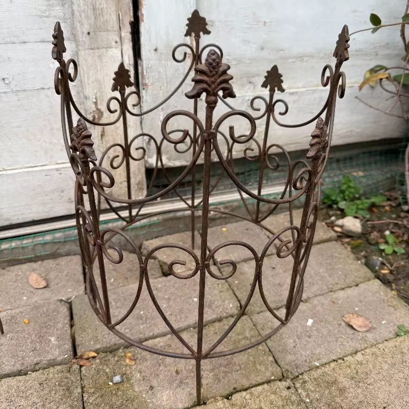 Clôture de jardin rustique, système de Support de plantes en fer ancien pour vignes grimpantes, décor de parterre de fleurs, bordure, treillis de jardin inséré au sol