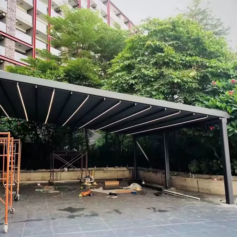 Auvent rétractable en aluminium électrique pour terrasse, auvent imperméable en PVC pour terrasse extérieure, balcon