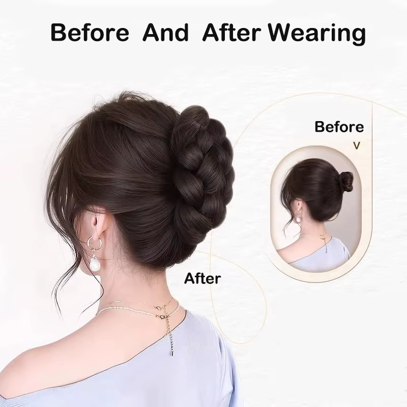 Chignon synthétique torsadé pour femme avec pince à cheveux