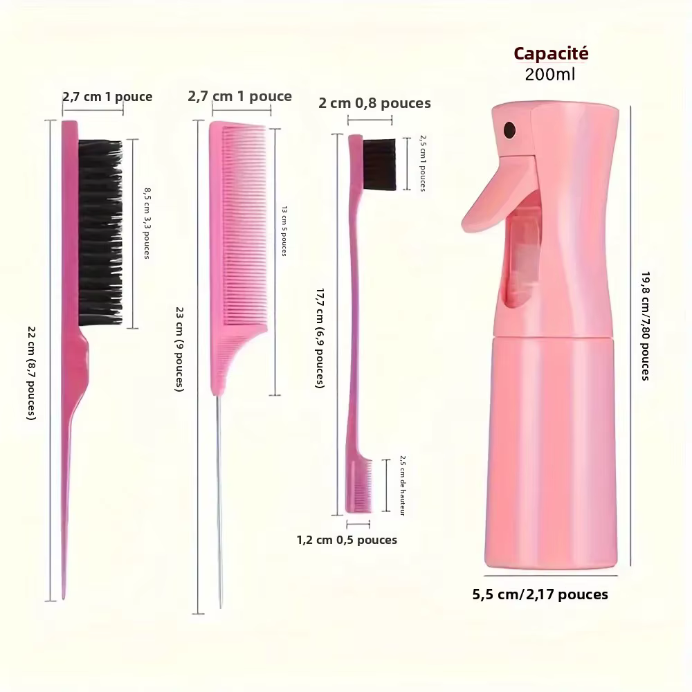 Ensemble de peignes de coiffure 4 pièces
