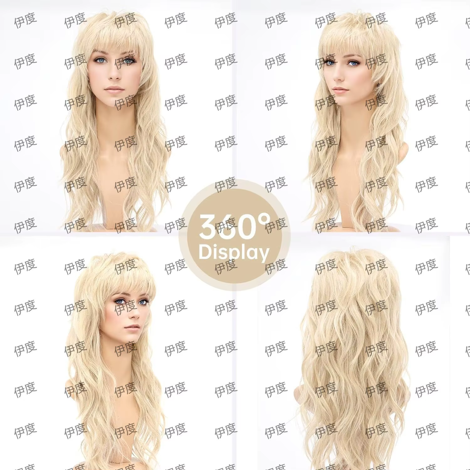 Perruque synthétique longue bouclée style punk rock années 80-90, avec filet, pour femme, dorée et noire, accessoire de tête pour cosplay, fête, Halloween, scène