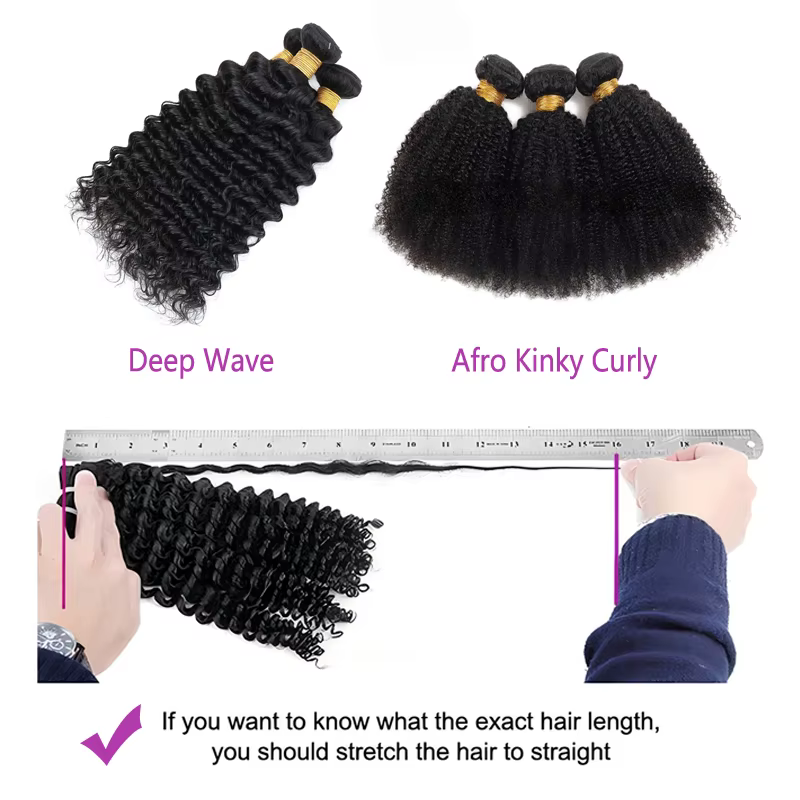 Extensions de cheveux humains Afro crépus bouclés