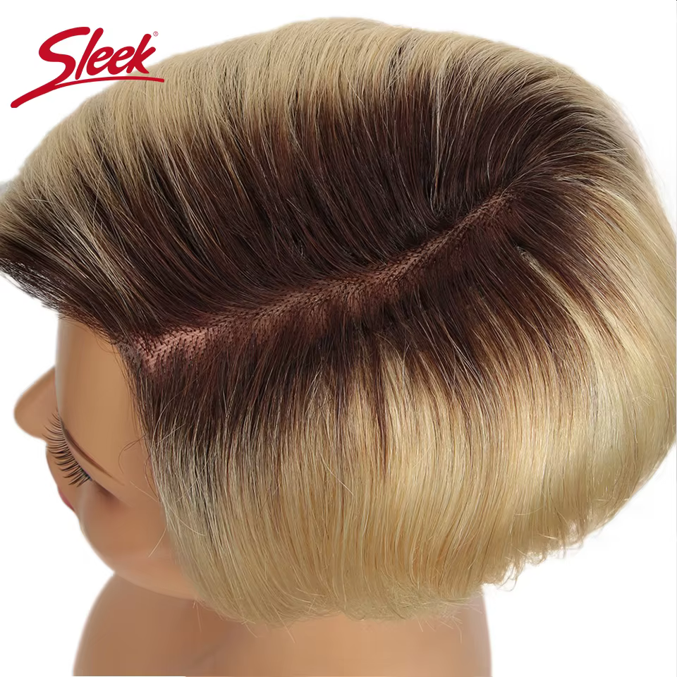 Perruque Bob Lace Front Wig Remy brésilienne naturelle, cheveux lisses, blond élégant, noir foncé, gris, 613
