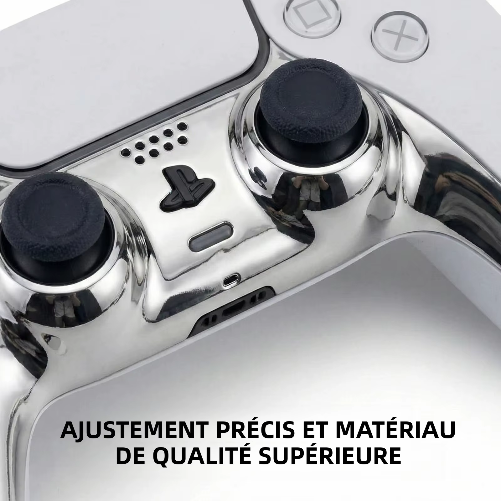 Bande décorative pour manette PS5, couvercle de poignée chromé de remplacement avec levier de démontage, accessoires de coque de remplacement à ajustement précis pour bricolage