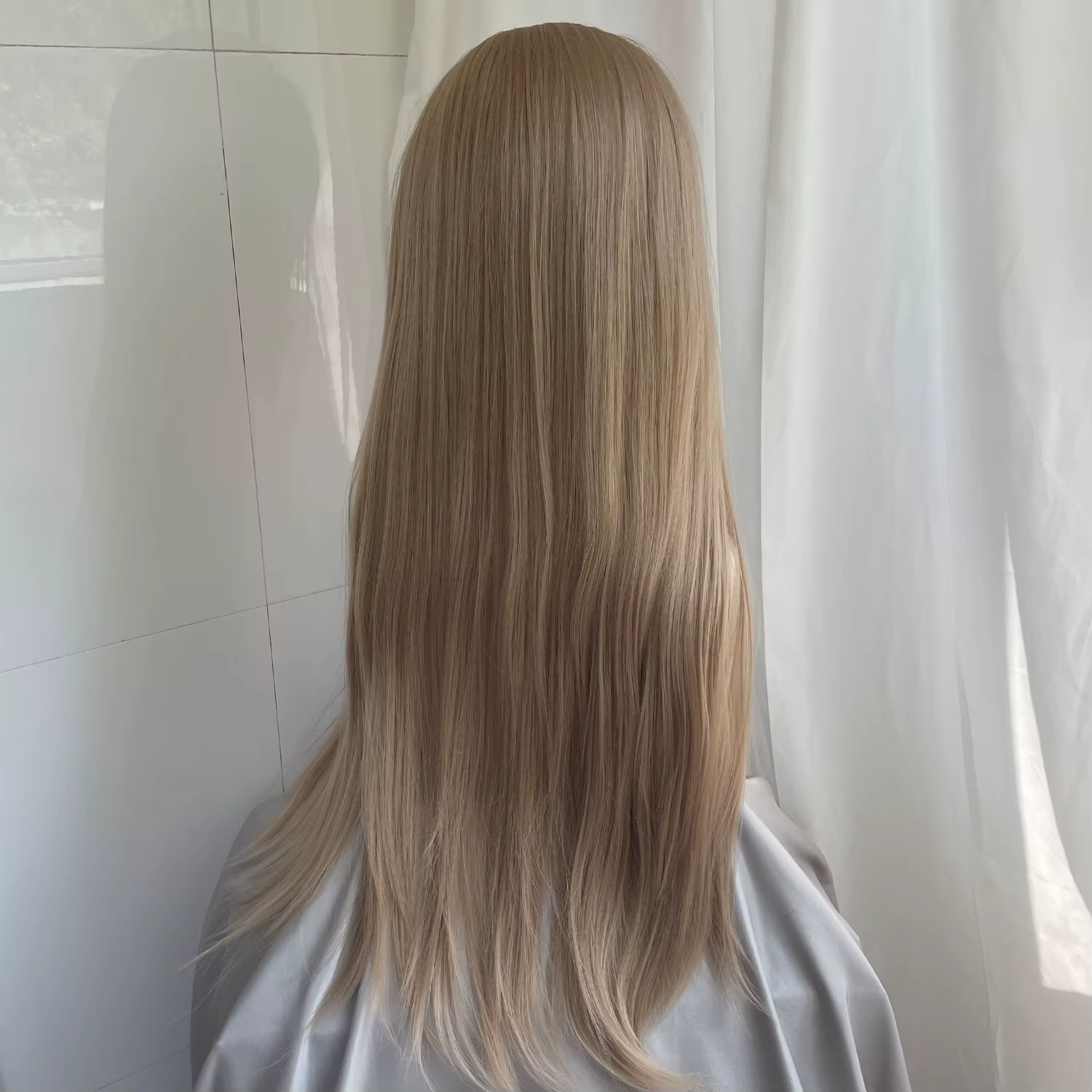 Perruque Lace Front Wig synthétique Blonde miel 13x4, 26 pouces, perruques longues et lisses sans colle, résistantes à la chaleur, partie libre pour femmes