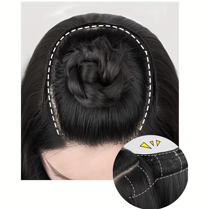 H & STAR-Extensions de cheveux synthétiques en forme de V, 22 pouces, bien mélangés, longs, raides, ondulés, extension de cheveux bruns