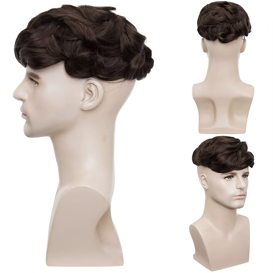 S-noilite-Perruque de Cheveux Naturels pour Homme