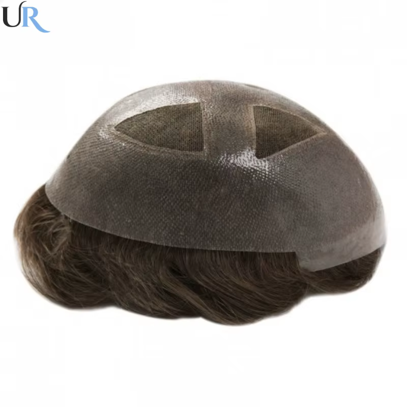 Douglas toupet perruques pour hommes respirant dentelle PU postiches mâle cheveux prothèse