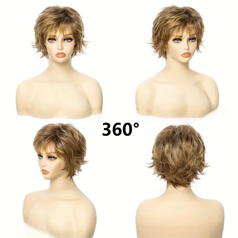 Nouveau style de perruques synthétiques dorées dégradées pour femmes d'âge moyen et âgées pour occasions spéciales